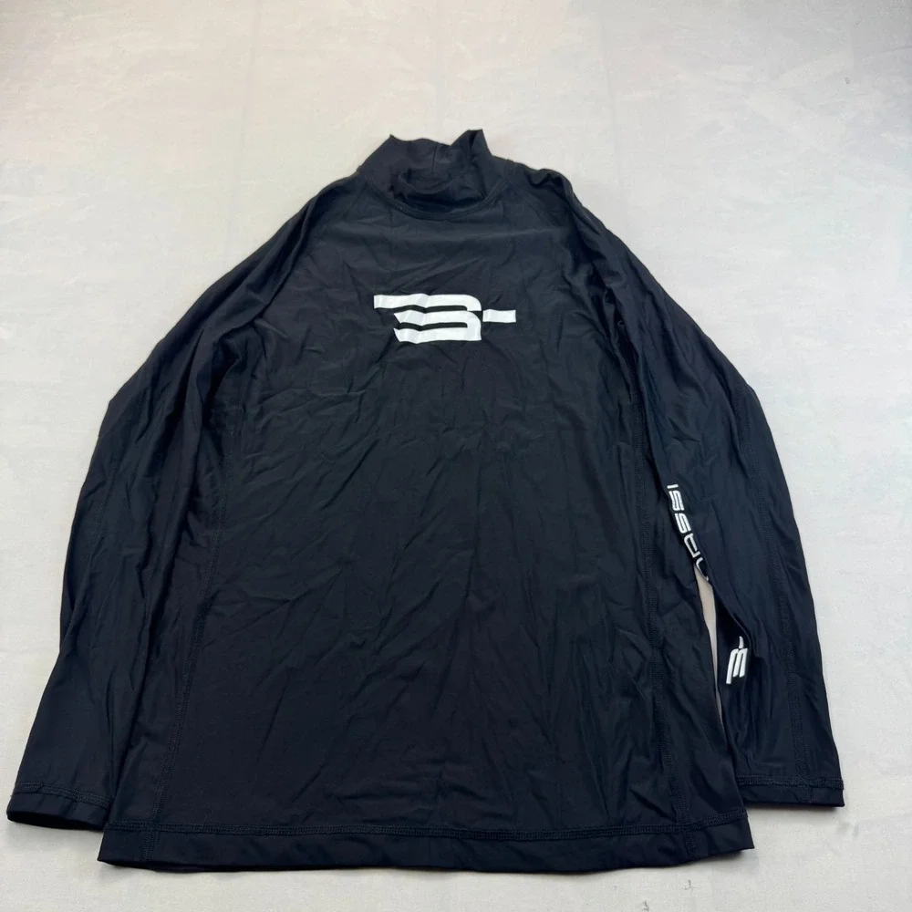 Bonassi Rash Guard Shirt Mens XL Black Long Sleeve UPF 40+ Swim Surf Scuba Dive